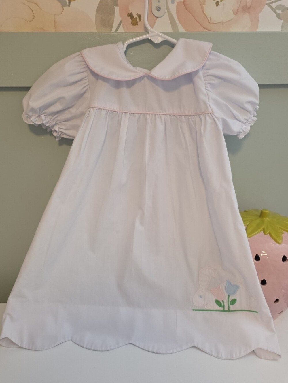 The Beaufort Bonnet Company 5 Or 5y Peter Pan Dress Bunny Embroidery Rabbit